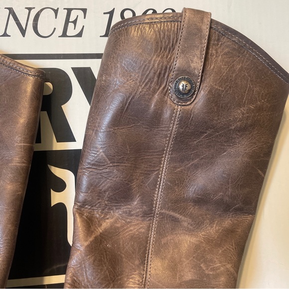 Frye Melissa Distressed Slate Grey Button Tall Riding Boots Size 7.5 - Picture 4 of 10